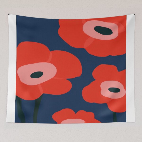 Item preview, Red roses on a blue background designed and sold by saly55887.