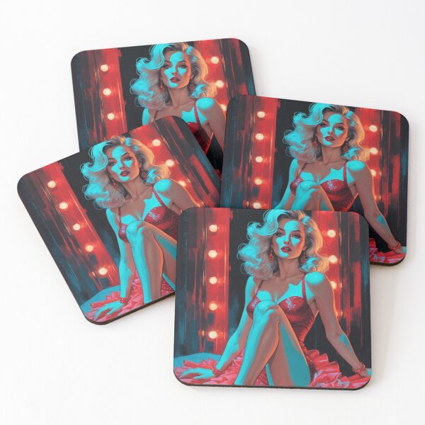 Artikelvorschau, Moulin Rouge Blondes Pin-Up in roten Pailletten entworfen und verkauft von elissiart.