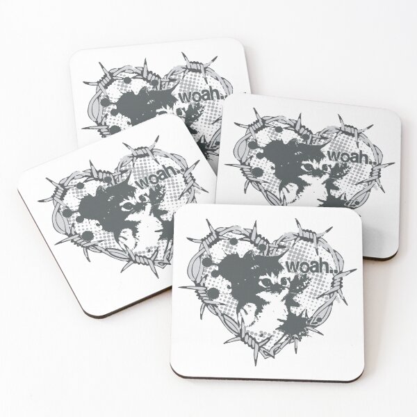 Item preview, Barbed Wire Heart Cat "Woah.." Sticker Version designed and sold by jennacreates.
