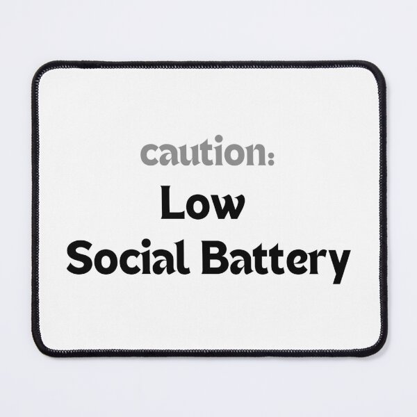 Item preview, Funny Mental Health Quote – Caution: Low Social Battery (Minimalist Design, Introvert Humor, Self-Care Gift) designed and sold by MakeMyDaze.