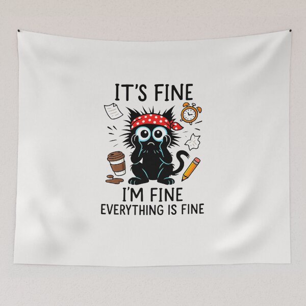 Item preview, Womens Black Cat It s Fine I m Fine Everything Is Fine Teacher Life designed and sold by facegm.