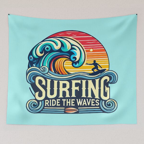 Item preview, Surfing Ride the Waves, typography designed and sold by maxmaj.