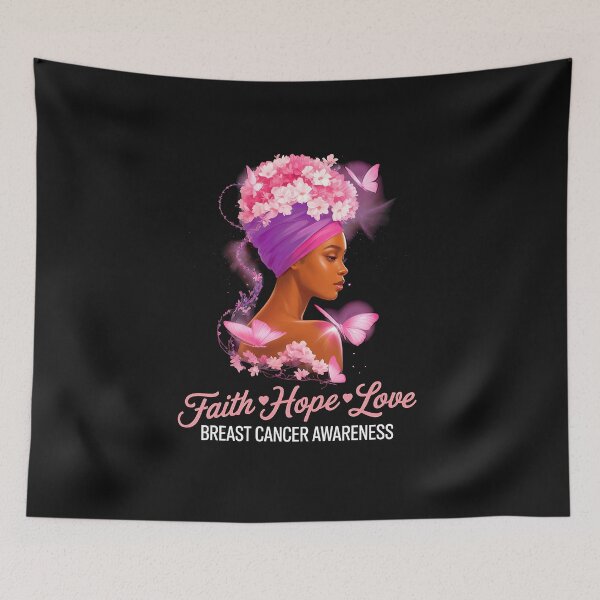 Item preview, Breast Cancer Awareness Faith Hope Love Butterflies Women designed and sold by facegm.