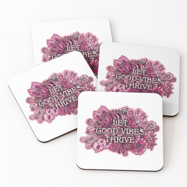 Item preview, Let Good Vibes Thrive Pink Positive Thinking Graphic designed and sold by PinkWinkDesigns.