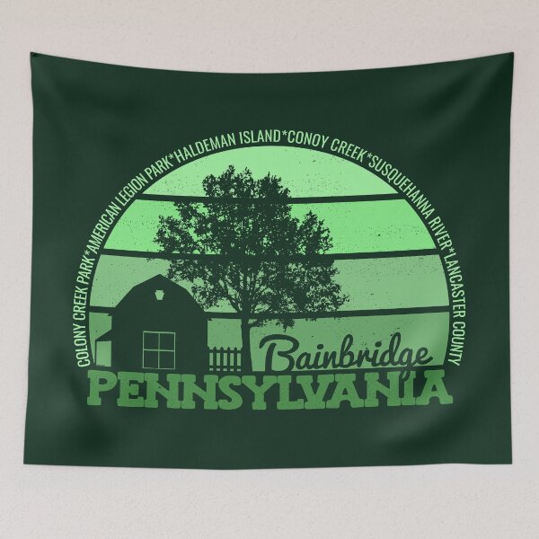 Item preview, Bainbridge Pennsylvania Sunset Retro Vintage Local Pride Logo designed and sold by CRHPOD20.