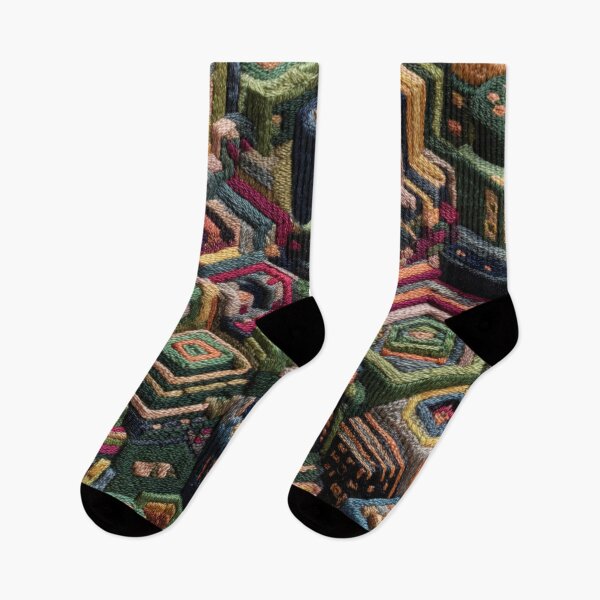 Item preview, Embroidered City Blocks Faux Fabric designed and sold by Nicholas Panek.