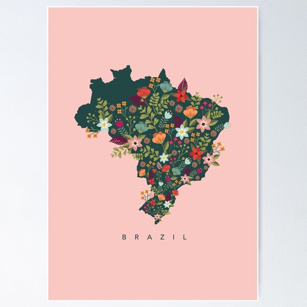 Brazil Print Boho Brazil Wall Art and Decor, Country Travel Poster