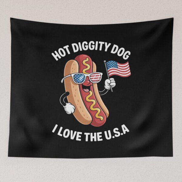 Item preview, Hot Diggity Dog I Love USA designed and sold by MAKOPOKOShop.