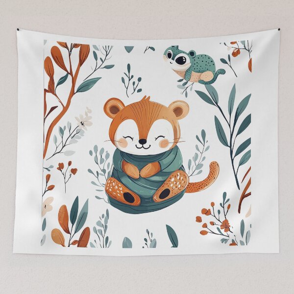 Item preview, Swaddled woodland animal – Adorable Woodland Baby Animal Illustration for Kids & Nursery designed and sold by Digital WereWolf .