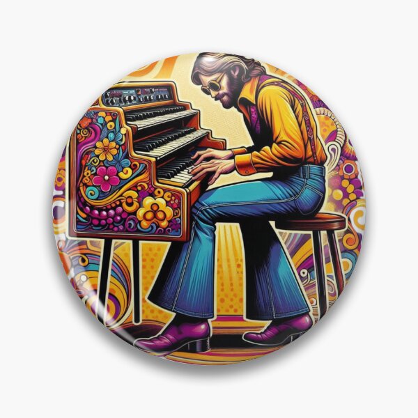 Item preview, Retro Organ Player – Psychedelic 70s Music Art without Text designed and sold by JenniferCreaArte .