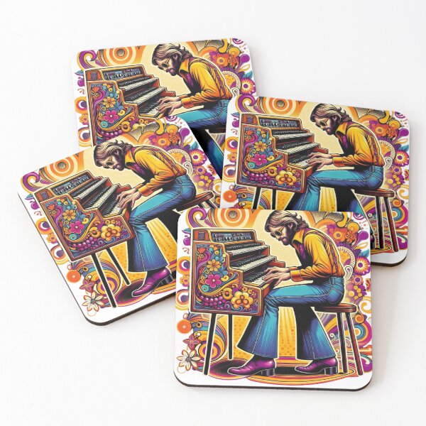 Item preview, Retro Organ Player – Psychedelic 70s Music Art without Text designed and sold by JenniferCreaArte .
