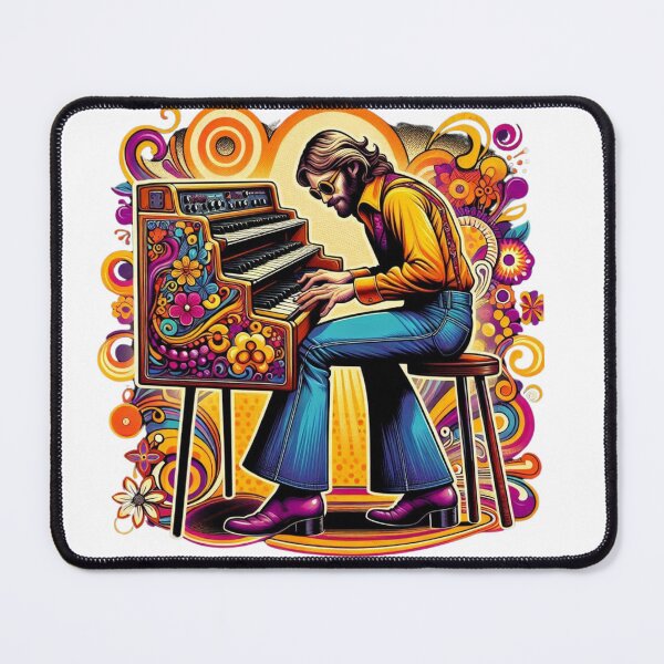 Item preview, Retro Organ Player – Psychedelic 70s Music Art without Text designed and sold by JenniferCreaArte .