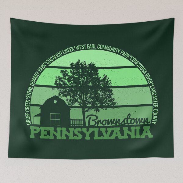 Item preview, Brownstown Pennsylvania Sunset Retro Vintage Local Pride Logo designed and sold by CRHPOD20.