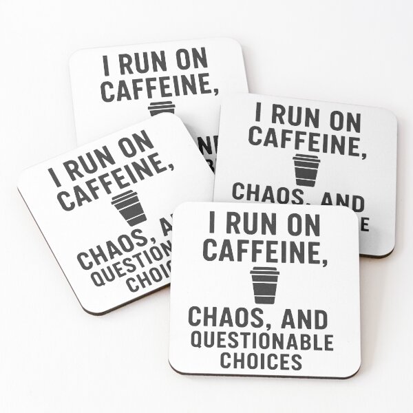 Item preview, I Run on Caffeine Chaos and Questionable Choices Funny Coffee Quote Shirt designed and sold by Greemo03.