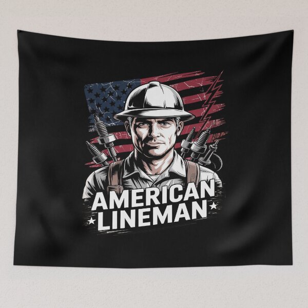 Item preview, American Flag Electric Cable for Patriotic Lineman designed and sold by splindoershop.