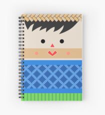Cuaderno de espiral Muñeca de Trapo Hombre (Male Mexican Cloth Doll) Square Friends (Blue and Green)