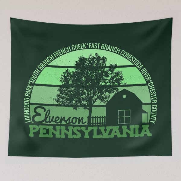 Item preview, Elverson Pennsylvania Sunset Retro Vintage Local Pride Logo designed and sold by CRHPOD20.