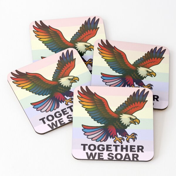 Item preview, Together We Soar LGBTQ+ Rainbow Flag American Eagle Human Rights Gay Pride Graphic Design designed and sold by ItsAKinkThing.