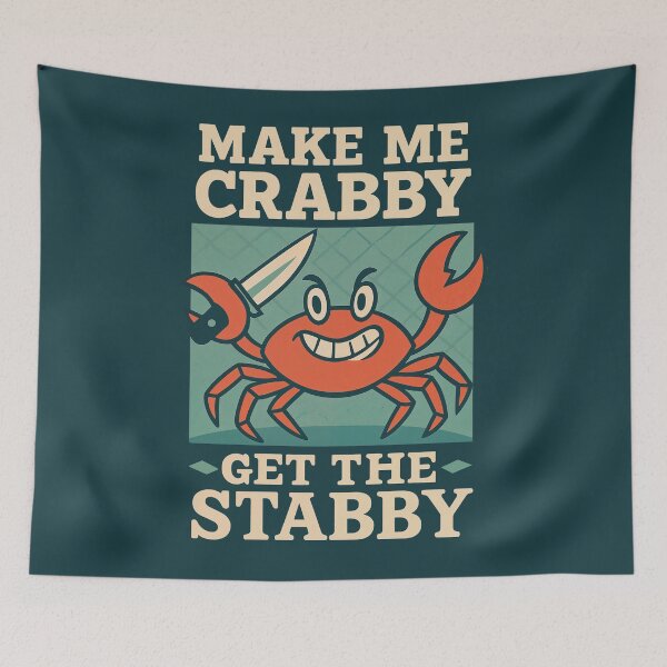 Item preview, Make Me Crabby — Funny Angry Crab with Knife designed and sold by Victor Shadehorn.