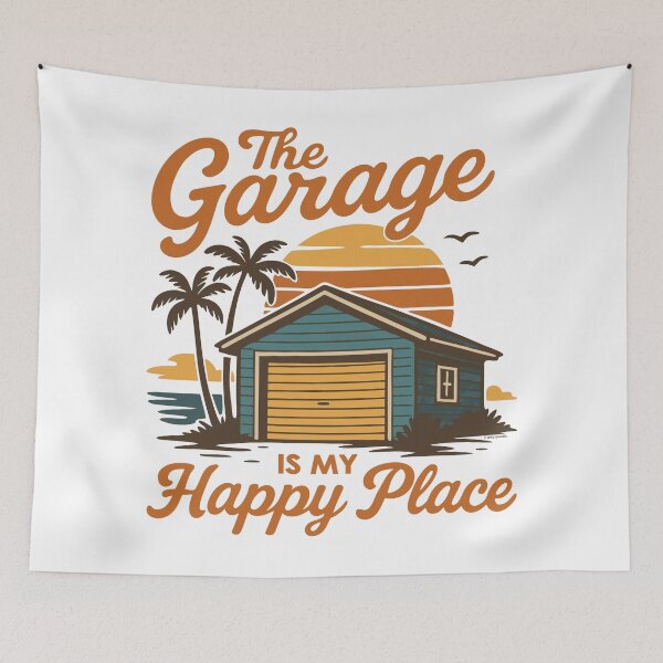 Item preview, El garaje es mi lugar feliz designed and sold by Automotive Art by Greg.
