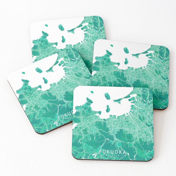 Item preview, Fukuoka City Map of Japan - Watercolor designed and sold by deMAP.