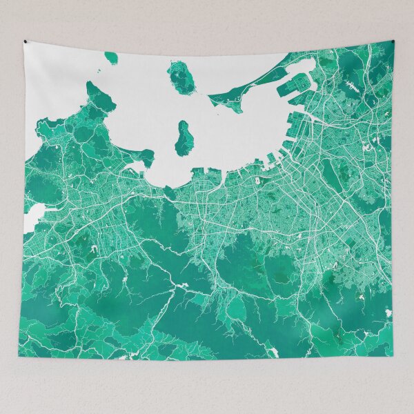 Item preview, Fukuoka City Map of Japan - Watercolor designed and sold by deMAP.