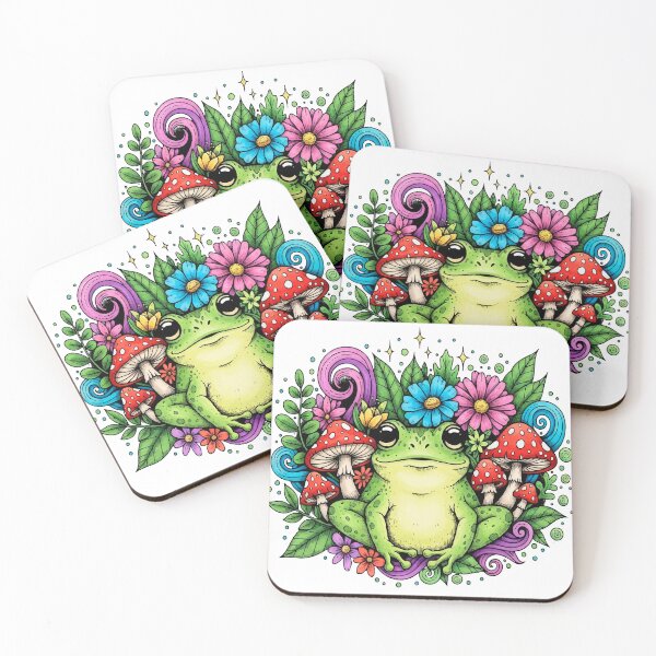 Item preview, Boho Illustration of a Magical Frog with Botanical Patterns and Vibrant Colors designed and sold by  Ojo de Lilith.