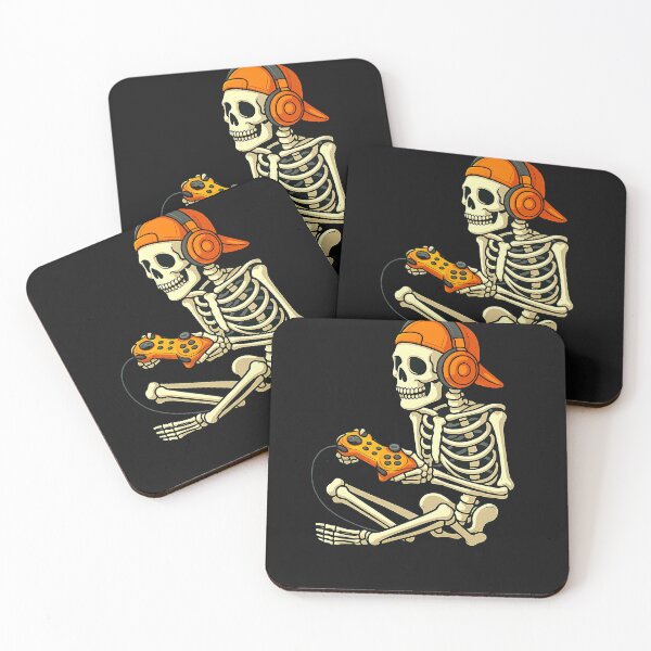 Item preview, Halloween Skeleton Gamer Video Gaming Boys Men Kids Tees designed and sold by TalalosART.