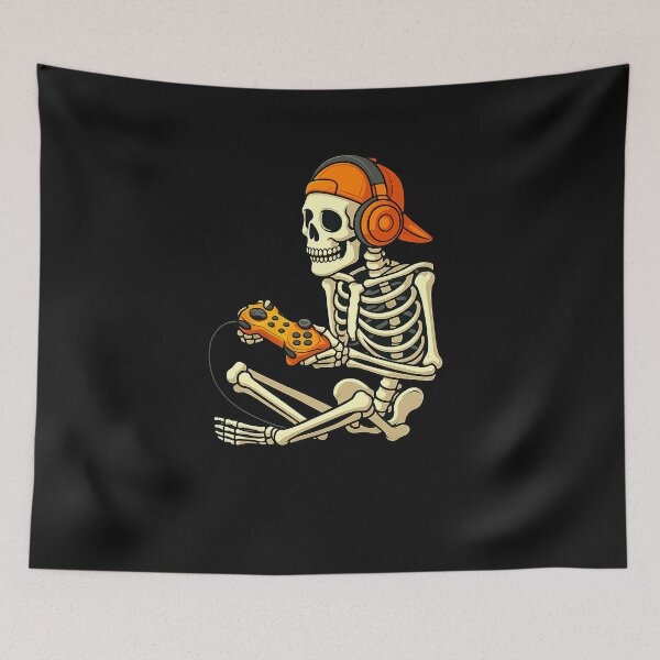 Item preview, Halloween Skeleton Gamer Video Gaming Boys Men Kids Tees designed and sold by TalalosART.