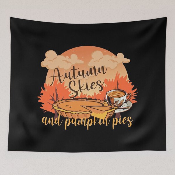 Item preview, Autumn Skies and Pumpkin Pies Autumn | Fall design with a pie and a coffee  designed and sold by TeenLake.