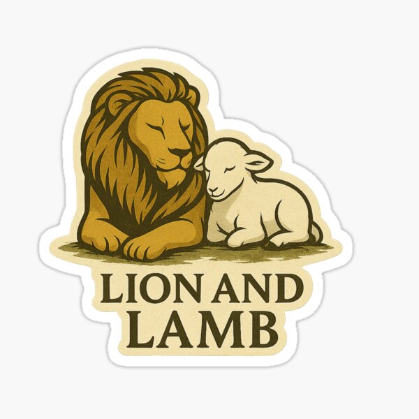 Item preview, “The Lion and the Lamb” – Peaceful Pair designed and sold by Walker Miller Designs.