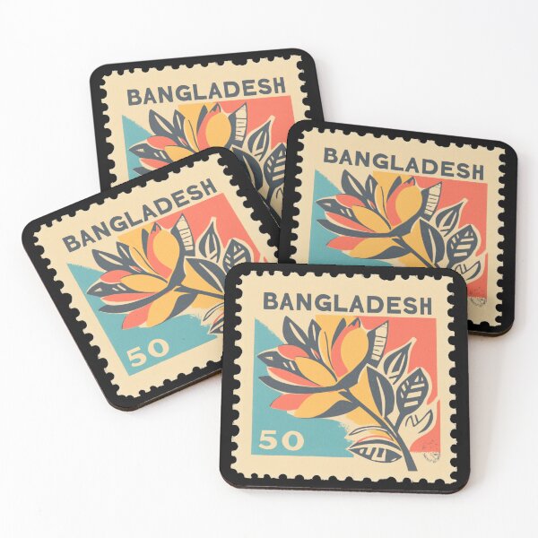 Item preview, Bangladesh Vintage Floral Stamp Illustration designed and sold by tiigerdad.