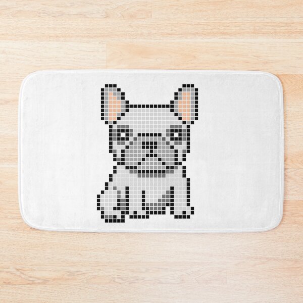 Item preview, Pixeled Frenchie (white) designed and sold by Brain Fart Buffet.