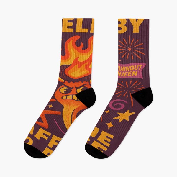 Item preview, Fueled by Caffeine and Rage – Burnout Queen with Fire Hair designed and sold by Neovibe Print.