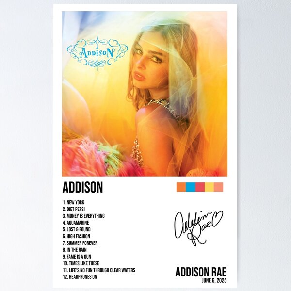 Item preview, Addison - Addison Rae Album Tracklist  designed and sold by supernaturart.