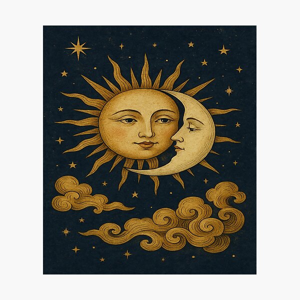 Item preview, Vintage 90s Celestial Sun and Moon designed and sold by WhimsicalWoman.