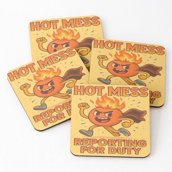 Item preview, Hot Mess Reporting for Duty – Fiery Hero in Sneakers designed and sold by Neovibe Print.