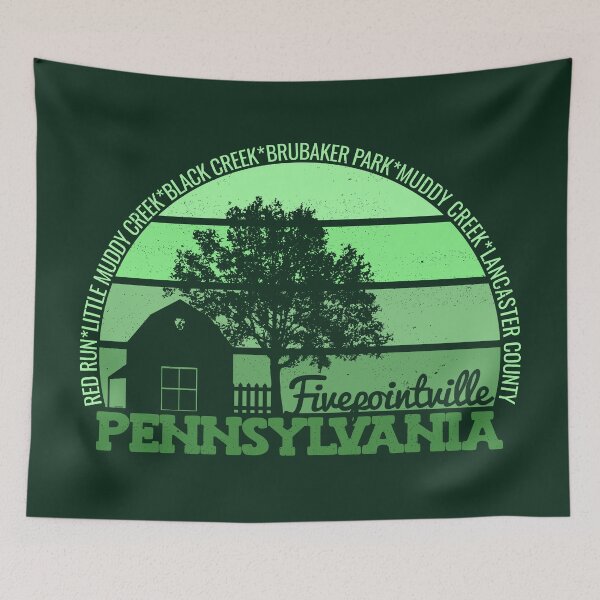 Item preview, Fivepointville Pennsylvania Sunset Retro Vintage Local Pride Logo designed and sold by CRHPOD20.