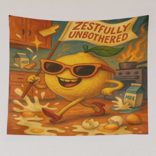 Item preview, Zestfully Unbothered – Cool Lemon in Chaos designed and sold by Neovibe Print.