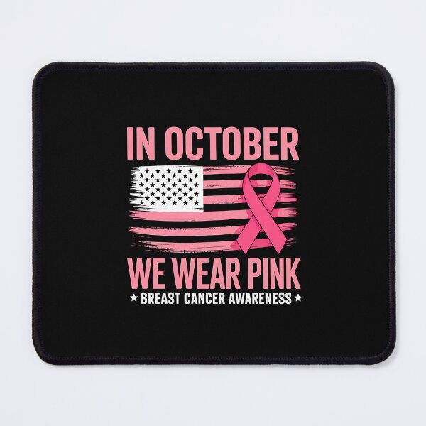 Item preview, In October We Wear Pink Breast Cancer Awareness USA Flag  designed and sold by MOHITSALVI.
