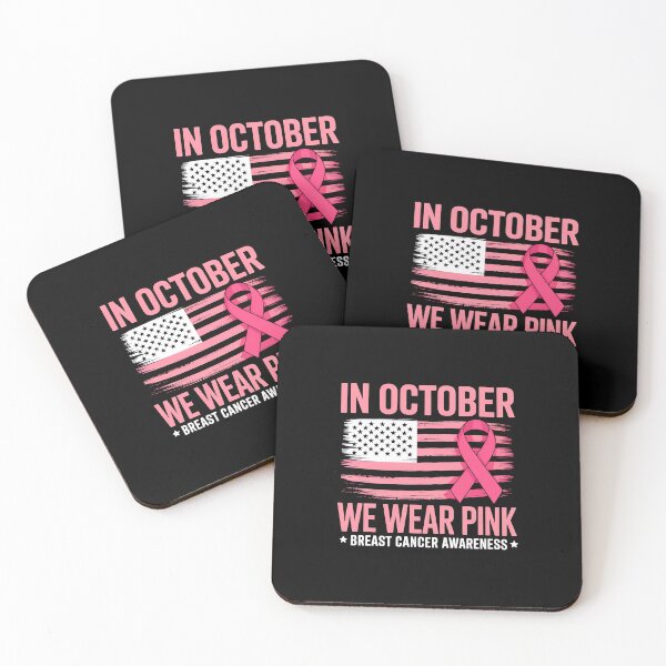 Item preview, In October We Wear Pink Breast Cancer Awareness USA Flag  designed and sold by MOHITSALVI.