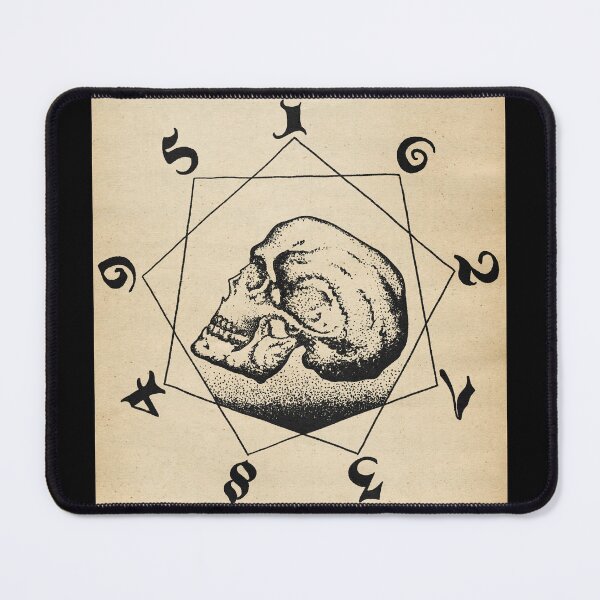 Item preview, Skull in 9-Sided Star (Black Print on Parchment) designed and sold by Tony Bondioli - Art & Design.