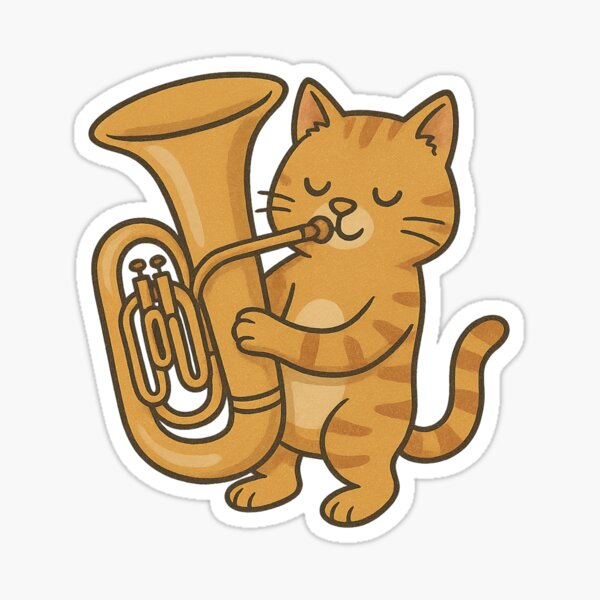 Item preview, Ginger Cat Playing the Tuba  designed and sold by Brontox.