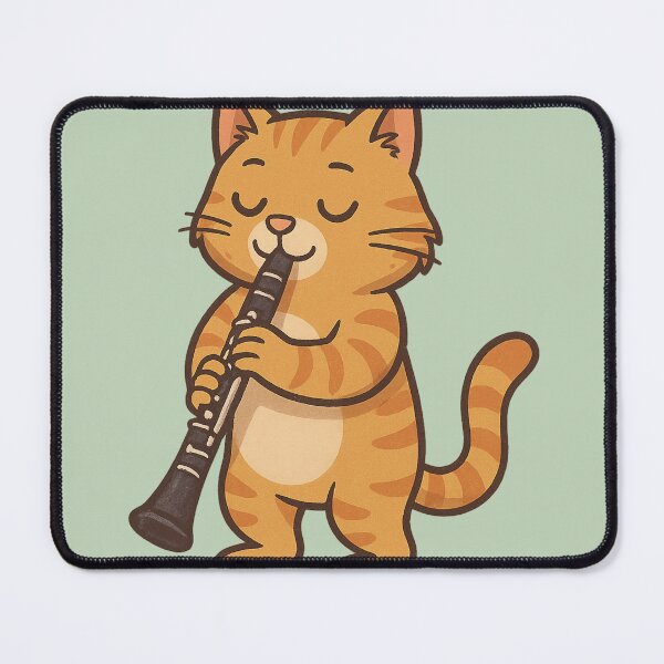 Item preview, Ginger Cat Playing Clarinet designed and sold by Brontox.