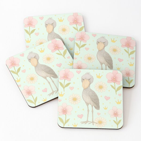 Item preview, Elegant Shoebill with Pink Orchids - Mint designed and sold by HIMEKARI.