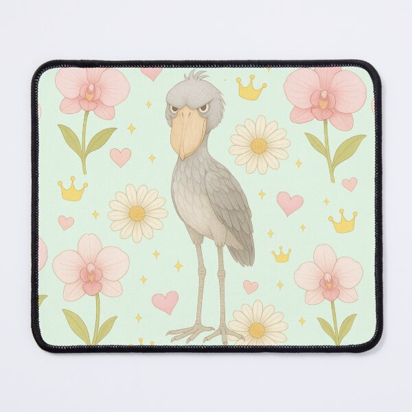 Item preview, Elegant Shoebill with Pink Orchids - Mint designed and sold by HIMEKARI.