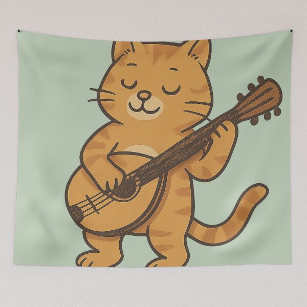 Item preview, Ginger Cat Playing the Mandolin designed and sold by Brontox.