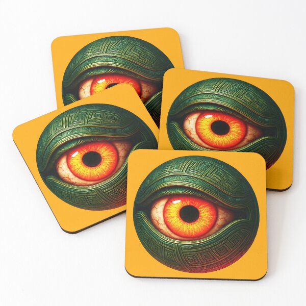 Item preview, Orange & Green Cyborg Cyber Eyeball Cybernetic Biomechanical Evil Eye designed and sold by hauntedtees.