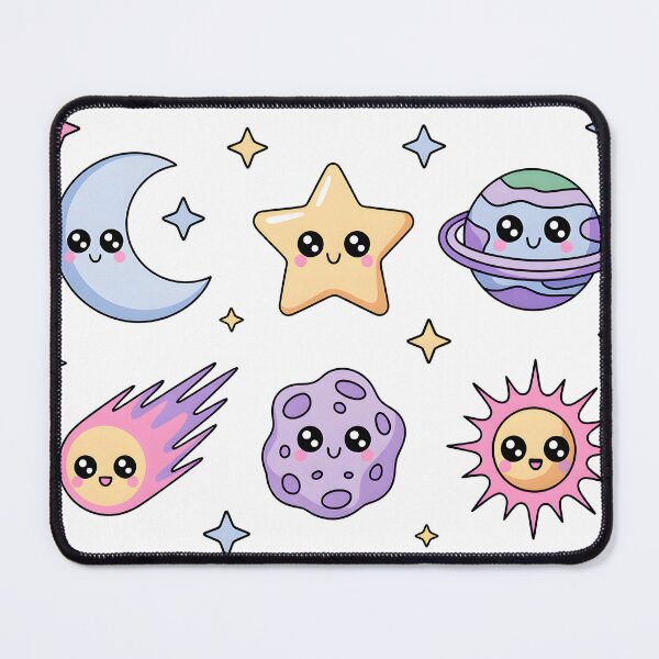 Item preview, Kawaii Space Celestial Bodies with Cute Faces designed and sold by InkInduldge.