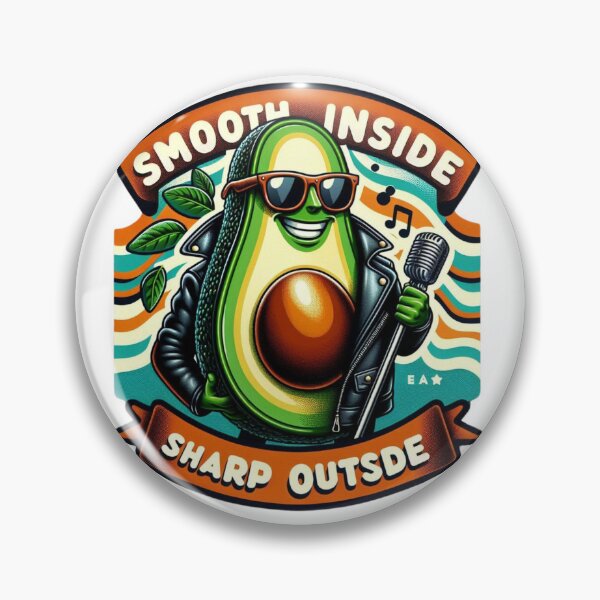 Item preview, Cool Avocado Art – Smooth Inside Sharp Outside Retro Design designed and sold by JenniferCreaArte .